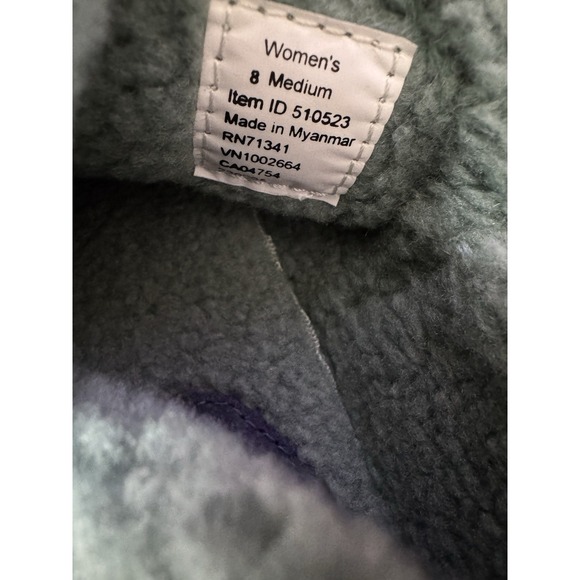 LL Bean Mountain Moc Slippers Women 8 M Blu Suede Sherpa Lined Comfort Boots EUC - Picture 8 of 8